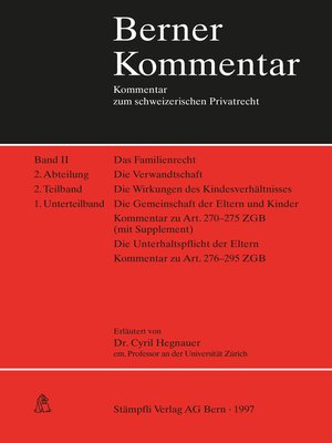 cover image of Berner Kommentar. Kommentar zum schweizerischen Privatrecht